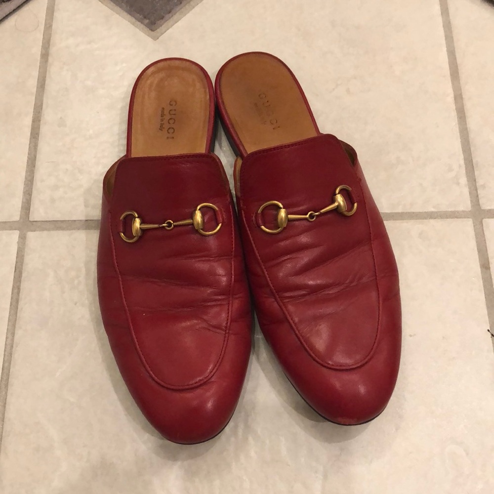 GUCCI Princetown red slip on shoes size 40.5